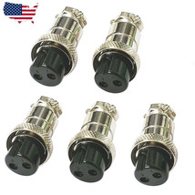 5 Pcs 2 Pin Ham &amp; Cb Radio Mic Microphone Connector Female Plug Solder Type - £15.71 GBP