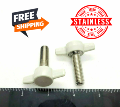 M10 x 35mm Clamping Thumb Screws with Gray Tee Wing Butterfly Knob Pack of 2 - £9.36 GBP