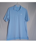 Peter Millar Summer Comfort Polo Shirt Mens Large Sky Blue/Black Strip G... - €25,25 EUR