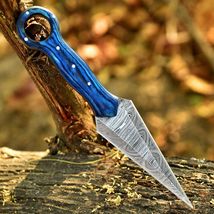 AUTHENTIC Double-Edged Damascus Needle Blade Dagger boot Knife Throwing ... - $29.69
