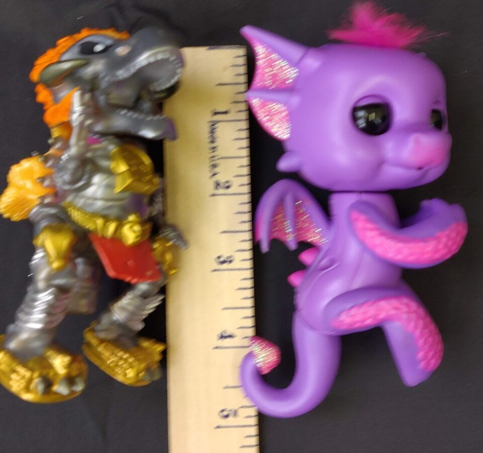 Fingerlings Wow Wee Interactive Baby Dragon Kaylin Treasure X Dragon Lot Of 2 - $13.48