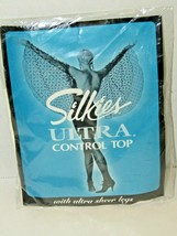 Vintage Silkies Ultra Control Top Medium White Nylon Sheer Tights Pantyhose  - £7.78 GBP