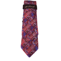 St. Patrick Men&#39;s Tie Hanky Red Royal Blue Plaid Paisley Microfiber 3.5&quot; Wide - £15.23 GBP