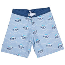 Busch Light Logo &amp; Mountain Range All Over Print Board Shorts Blue - £38.54 GBP+