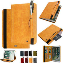 k1) Leather Wallet Flip Back Cover Case For Apple I Pad Models Select - £65.99 GBP
