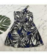 Trina Turk Womens One Shoulder Dress Size 6 New Blue Black Tropical Prin... - $48.73 CAD