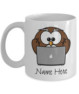 FUNNY OWL MUG Mac Lover Gift Custom Geek Mug, Cute Owl Gift Funny Nerd M... - €13,42 EUR