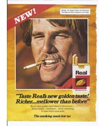 1979 Real golden 20 cigarettes Print Ad Man Smoking 8.5&quot; x 11&quot; - $19.02