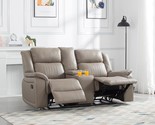 72 Pu Manual Reclining Loveseat Sofa With 2 Cup Holder And Storage, Mult... - $1,309.99