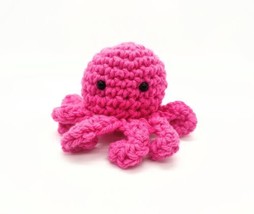 New Handmade Crotchet Amigurumi Octopus Stuffed Plush Doll Pink Ocean Sea  - £7.09 GBP