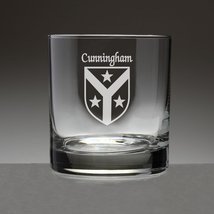 Cunningham Irish Coat of Arms Tumbler Glasses - Set of 4 (Sand Etched) - £53.24 GBP