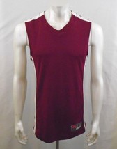 Nike Dri-Fit Burgundy V Neck Men&#39;s Sleeveless Polyester Athletic Jersey ... - £11.59 GBP