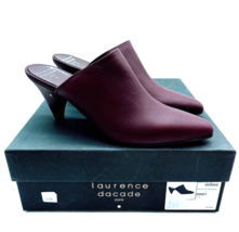 Laurence Dacade Stefany Smooth Calf Leather Mules- Wine, US 7 / EUR 37.5 - £157.66 GBP