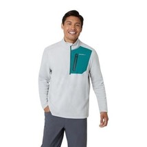 Eddie Bauer Cloud 1/4 Zip Pullover Mens XL Gray Green Fleece NEW - £26.01 GBP