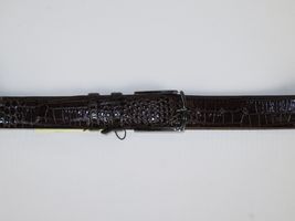 Men Genuine Leather Belt PIERO ROSSI Turkey Soft Crocodile print 1014 Brown image 3