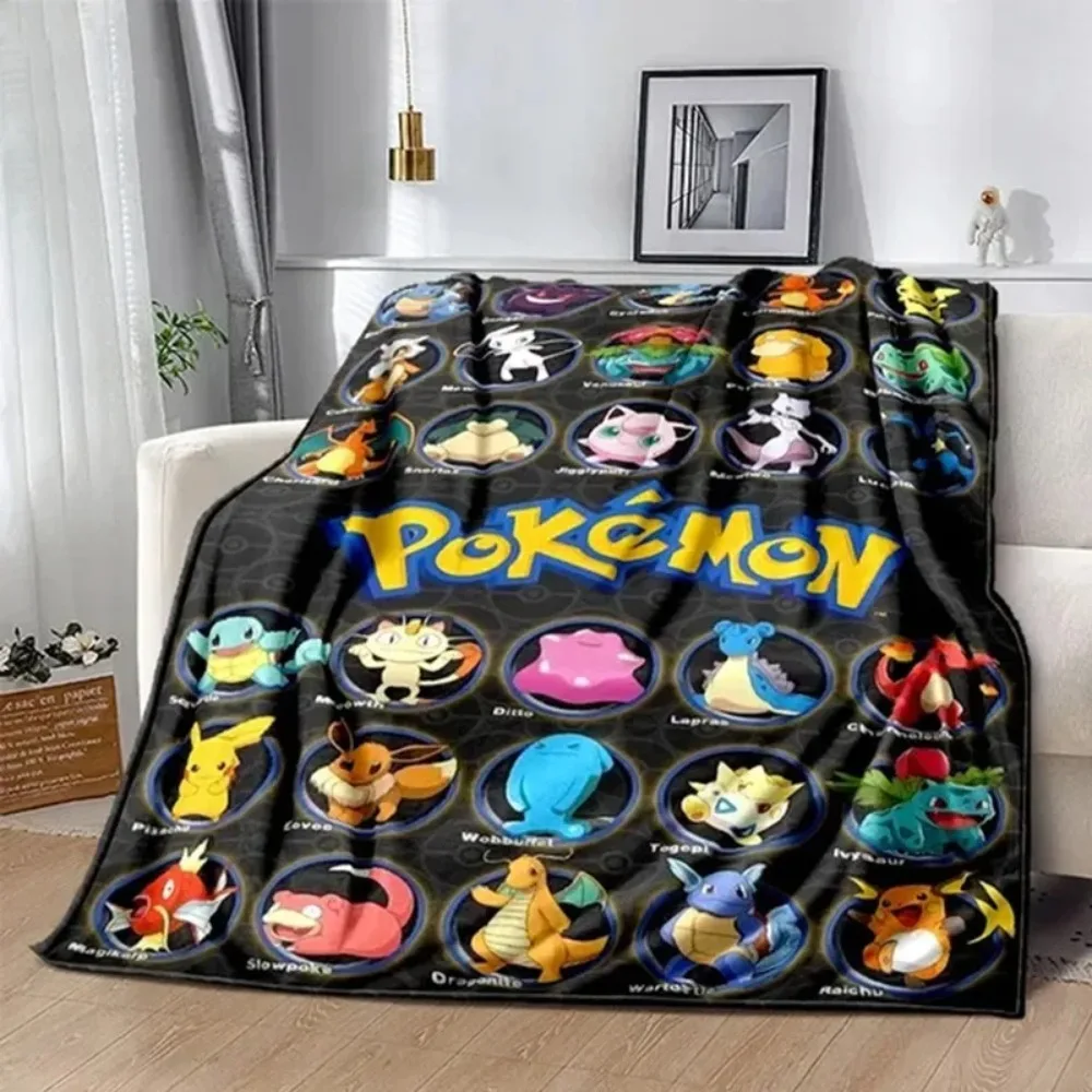 2024 Pokemon Cartoon Anime Flannel Blanket Pikachu  Figures Home Sofa Lunch - £16.67 GBP+