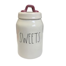 Rae Dunn Sweets Canister Magenta Artisan Collection 8 in tall Ceramic  3 in dia - £17.38 GBP