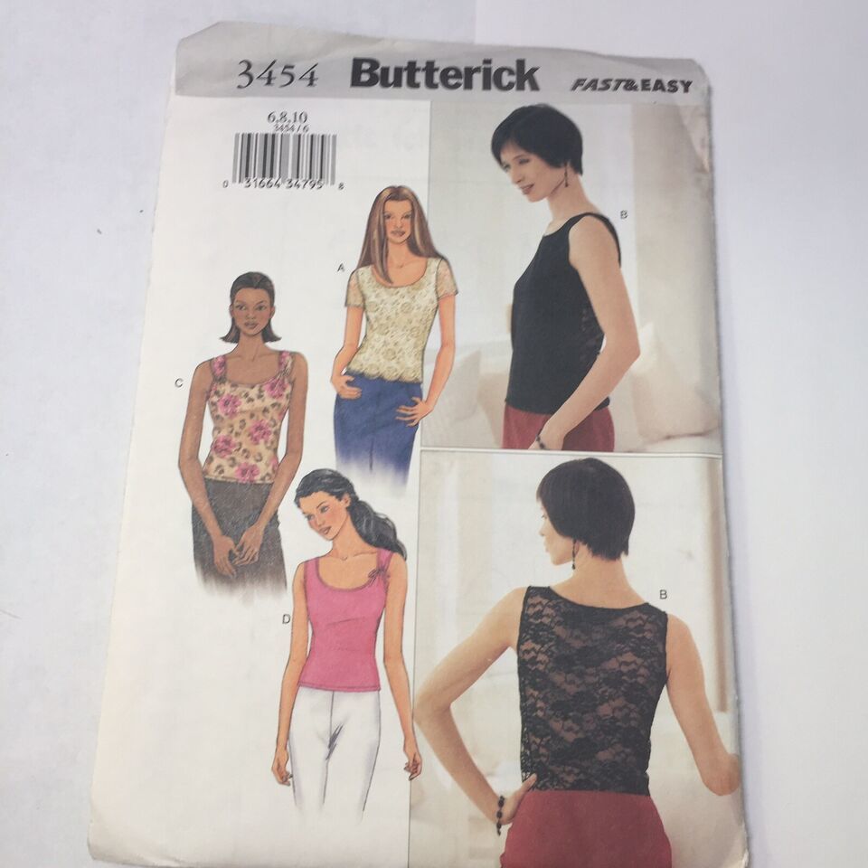 Butterick 3454 Size 6-10 Misses' Misses' Petite Top - $12.86