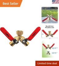 Heavy-Duty Brass Y Hose Splitter with Stainless Steel Handle - 2 Way Ada... - $756.61 MXN