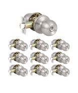 10 PACK of Knobonly Stainless Steel Ball Satin Nickel Finish Door Knobs - $110.96