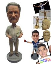 Personalized Bobblehead Gentleman Wearing A Rolled Up Long-Sleeved Shirt And Pan - £71.97 GBP