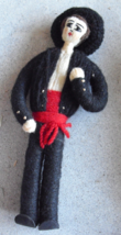 Vintage Handmade Yarn Cloth Matador Boy Character Doll 6 1/4&quot; Tall - £13.76 GBP