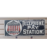 Independent Telephone Pay Station Embossed 24in x 10in Metal Sign - Gara... - £35.08 GBP