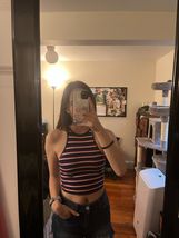 Wild Fable Top Women XS Blue Red Halter Sleeveless Crop Tank Top - $144.05 MXN