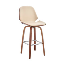 26" Cream And Brown Swivel Counter Height Bar Chair - €292,48 EUR