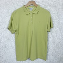 Brooks Brothers Pique Cotton Polo Shirt Green Relaxed Fit Womens Size Me... - $24.74