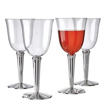 Baroque Disposable Plastic Wine Glasses | Reusable Wine Cups | For Upsca... - $44.99