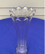 Heisey style 14&quot; tall ten finger panelled swung vase crystal holds 12 lo... - £44.06 GBP