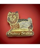 Chelsea Station Pin Gold Tone Enamel Dog Yorkie - $11.95