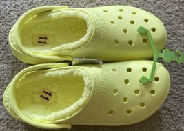 Crocs Unisex-Adult Classic Lined Clog Sulphur Mens 9/WOMENS 11 - £31.45 GBP