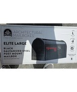 Elite Black Large Post Mount Mailbox Galvanized Steel Durable Heavy-duty... - $645.14 MXN