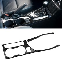 1 Set Black Console Gear Shift Water Cup Panel Trims Covers Stainless Steel LHD  - £88.73 GBP