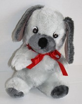 Superior Toy And Novelty Dog 10&quot; Gray Carnival Grey Plush Firm Stuffed Korea Vtg - £9.85 GBP