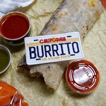 California Burrito License Plate, Mexican Food Embroidered Patch - $11.95