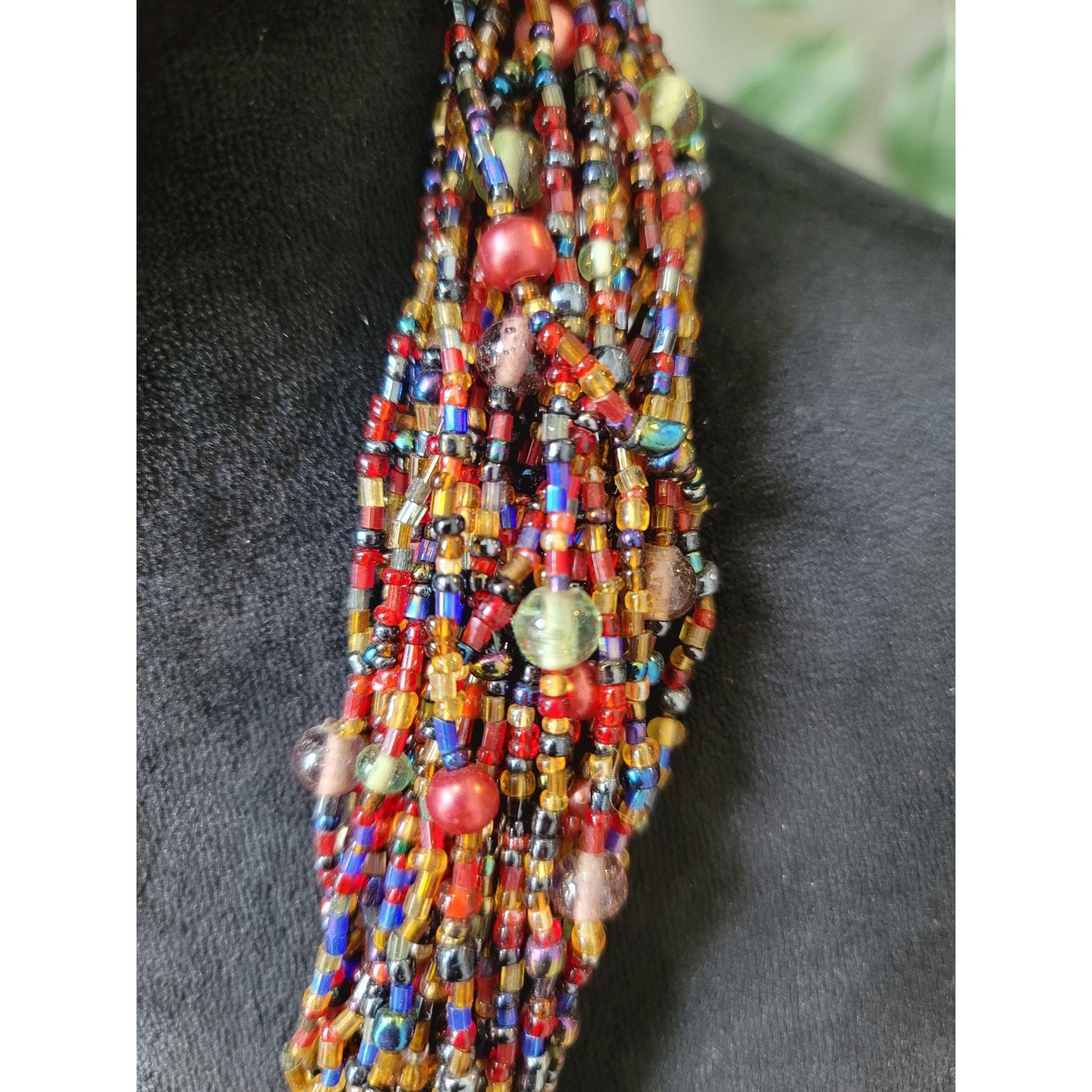 Women's Talbots Multicolor Beaded Statement Necklace Lobster Clasp Item image 7