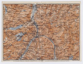 1911 Original Antique Map Vicinity Of Glarus Glaernisch Glarner Alps Switzerland - £16.87 GBP