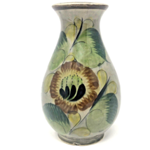 Vintage Tonala Mexico Hand Painted Vase Glazed Flor de Tonalá Boho Artisanal - £14.34 GBP