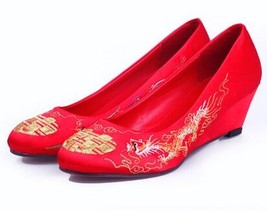 Embroidered Wedding Shoes High Heels Bridal Shoes Wees Pumps Women Chinese Style - £38.53 GBP