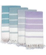 Turkish Beach Towel | Set of 4 | 38x71 inch | Aqua - Teal Blue - Grey - ... - £62.05 GBP