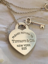 Genuine Tiffany &amp; Co Return To Tiffany Sterling Silver Heart &amp; Key Necklace - £135.85 GBP