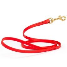 Dog Pet Leash with Brass Hardware W 1/2” L 4 FT Cherry Red - £28.90 GBP