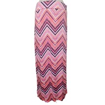 Pink Chevron Pattern Maxi Skirt Size Medium - £19.71 GBP