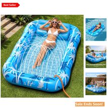 X-Large Inflatable Tanning Pool Lounger with Sprinkler - Ultimate Summer... - $65.29