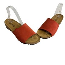 A. Giannetti Orange suede comfortable Slip On Sandals made in Italy size 10 - $29.69