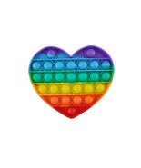 Pop IT Rainbow Heart Bubble Silicone Stress Relief Fidget Toy Gift - $7.49