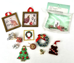 Lot Miniature Doll House Christmas Decorations Toys Wreath Candle Teddy Bear - £15.28 GBP